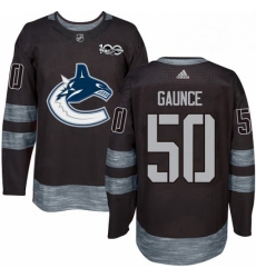 Mens Adidas Vancouver Canucks 50 Brendan Gaunce Authentic Black 1917 2017 100th Anniversary NHL Jersey 