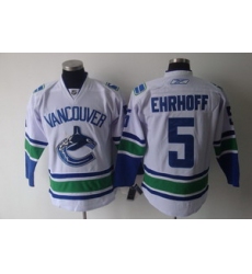 Vancouver Canucks 5 Ehrhoff White Jerseys