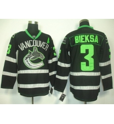 nhl vancouver canucks #3 bieksa black A patch