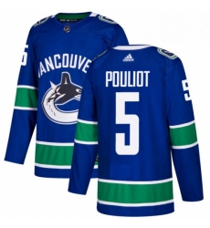 Youth Adidas Vancouver Canucks 5 Derrick Pouliot Premier Blue Home NHL Jersey 