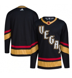 Men Vegas Golden Knights Blank Black 2022 23 Reverse Retro Stitched Jersey