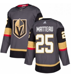 Mens Adidas Vegas Golden Knights 25 Stefan Matteau Premier Gray Home NHL Jersey 