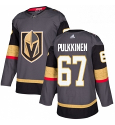 Mens Adidas Vegas Golden Knights 67 Teemu Pulkkinen Authentic Gray Home NHL Jersey 