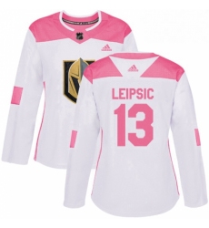 Womens Adidas Vegas Golden Knights 13 Brendan Leipsic Authentic WhitePink Fashion NHL Jersey 