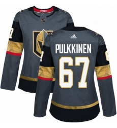 Womens Adidas Vegas Golden Knights 67 Teemu Pulkkinen Authentic Gray Home NHL Jersey 