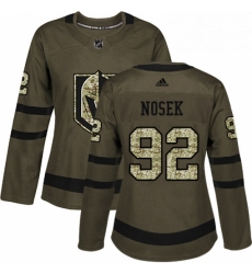 Womens Adidas Vegas Golden Knights 92 Tomas Nosek Authentic Green Salute to Service NHL Jersey 