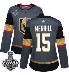 womens jon merrill vegas golden knights jersey gray adidas 15 nhl home 2018 stanley cup final authentic