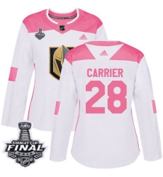 womens william carrier vegas golden knights jersey white pink adidas 28 nhl 2018 stanley cup final authentic fashion