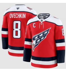 Men Washington Capitals 8 Alexander Ovechkin Red 2025 26 With C Patch Alternate Stitched Hockey Jersey