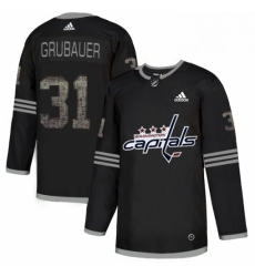 Mens Adidas Washington Capitals 31 Philipp Grubauer Black 1 Authentic Classic Stitched NHL Jersey 