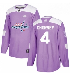 Mens Adidas Washington Capitals 4 Taylor Chorney Authentic Purple Fights Cancer Practice NHL Jersey 