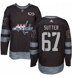 Mens Adidas Washington Capitals 67 Riley Sutter Premier Black 1917 2017 100th Anniversary NHL Jersey 