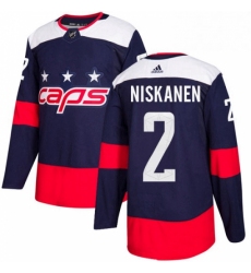 Youth Adidas Washington Capitals 2 Matt Niskanen Authentic Navy Blue 2018 Stadium Series NHL Jersey 