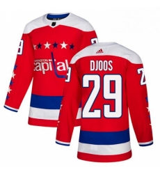 Youth Adidas Washington Capitals 29 Christian Djoos Authentic Red Alternate NHL Jersey 