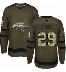 Youth Adidas Washington Capitals 29 Christian Djoos Premier Green Salute to Service NHL Jersey 