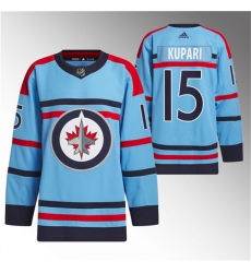 Men Winnipeg Jets 15 Rasmus Kupari Light Blue Anniversary Primegreen Stitched Jersey