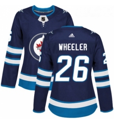 Womens Adidas Winnipeg Jets 26 Blake Wheeler Premier Navy Blue Home NHL Jersey 