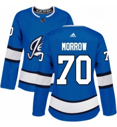 Womens Adidas Winnipeg Jets 70 Joe Morrow Authentic Blue Alternate NHL Jersey 