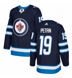 Youth Adidas Winnipeg Jets 19 Nic Petan Premier Navy Blue Home NHL Jersey 