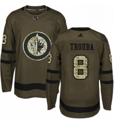 Youth Adidas Winnipeg Jets 8 Jacob Trouba Premier Green Salute to Service NHL Jersey 