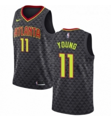 Womens Nike Atlanta Hawks 11 Trae Young Swingman Black NBA Jersey Icon Edition 