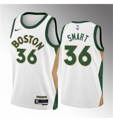 Men Boston Celtics 36 Marcus Smart White 2023 24 City Edition Stitched Basketball Jersey