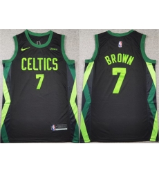 Men Boston Celtics 7 Jaylen Brown Black 2024 City Edition Stitched Basketball Jersey