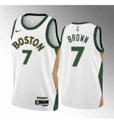 Men Boston Celtics 7 Jaylen Brown White 2023 24 City Edition Stitched Basketball Jersey