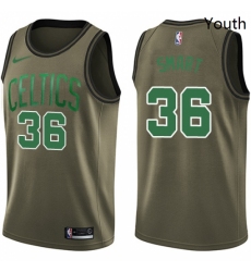 Youth Nike Boston Celtics 36 Marcus Smart Swingman Green Salute to Service NBA Jersey