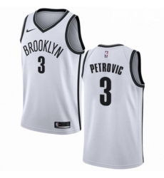 Mens Nike Brooklyn Nets 3 Drazen Petrovic Swingman White NBA Jersey Association Edition