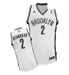 Youth Adidas Brooklyn Nets 2 Nik Stauskas Swingman White Home NBA Jersey 