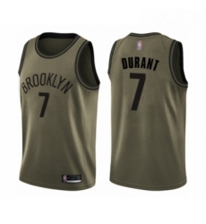 Youth Brooklyn Nets 7 Kevin Durant Swingman Green Salute to Service Basketball Jersey 