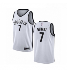 Youth Brooklyn Nets 7 Kevin Durant Swingman White Basketball Jersey Association Edition 