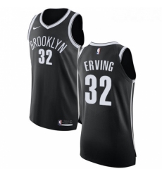 Youth Nike Brooklyn Nets 32 Julius Erving Authentic Black Road NBA Jersey Icon Edition