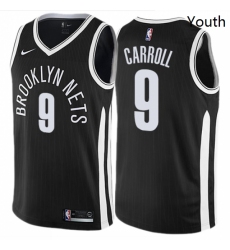 Youth Nike Brooklyn Nets 9 DeMarre Carroll Swingman Black NBA Jersey City Edition 