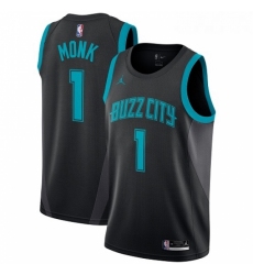 Womens Nike Jordan Charlotte Hornets 1 Malik Monk Swingman Black NBA Jersey 2018 19 City Edition 