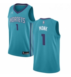 Womens Nike Jordan Charlotte Hornets 1 Malik Monk Swingman Teal NBA Jersey Icon Edition 