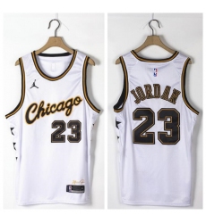 Men Bulls 23 Michael Jordan White Commemorative Edition Jordan Brand Swingman Jersey