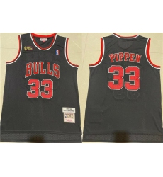 Men Chicago Bulls 33 Scottie Pippen 1997 98 Black Throwback Stitched Jersey