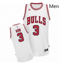 Mens Adidas Chicago Bulls 3 Omer Asik Swingman White Home NBA Jersey 