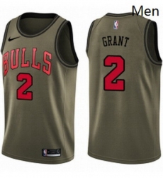 Mens Nike Chicago Bulls 2 Jerian Grant Swingman Green Salute to Service NBA Jersey