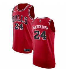 Mens Nike Chicago Bulls 24 Lauri Markkanen Authentic Red Road NBA Jersey Icon Edition