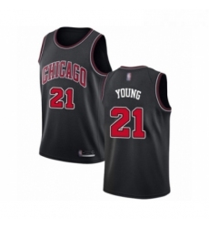 Youth Chicago Bulls 21 Thaddeus Young Swingman Black Basketball Jersey Statement Edition 