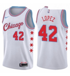 Youth Nike Chicago Bulls 42 Robin Lopez Swingman White NBA Jersey City Edition