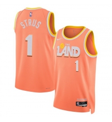 Men Cleveland Cavaliers 1 Max Strus Orange 2025 26 City Edition Stitched Jersey