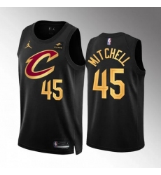 Men Cleveland Cavaliers 45 Donovan Mitchell Black Stitched Jersey