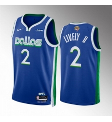 Men Dallas Mavericks 2 Dereck Lively II Blue 2024 Finals City Edition Stitched Basketball Jersey