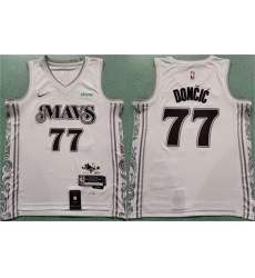 Men Dallas Mavericks 77 Luka Don u010Di u0107 White 2024 City Edition Stitched Basketball Jersey