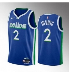 Men's Dallas Mavericks #2 Kyrie Irving Blue City Edition Stitched Basketball Jersey