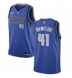 Womens Nike Dallas Mavericks 41 Dirk Nowitzki Swingman Royal Blue Road NBA Jersey Icon Edition